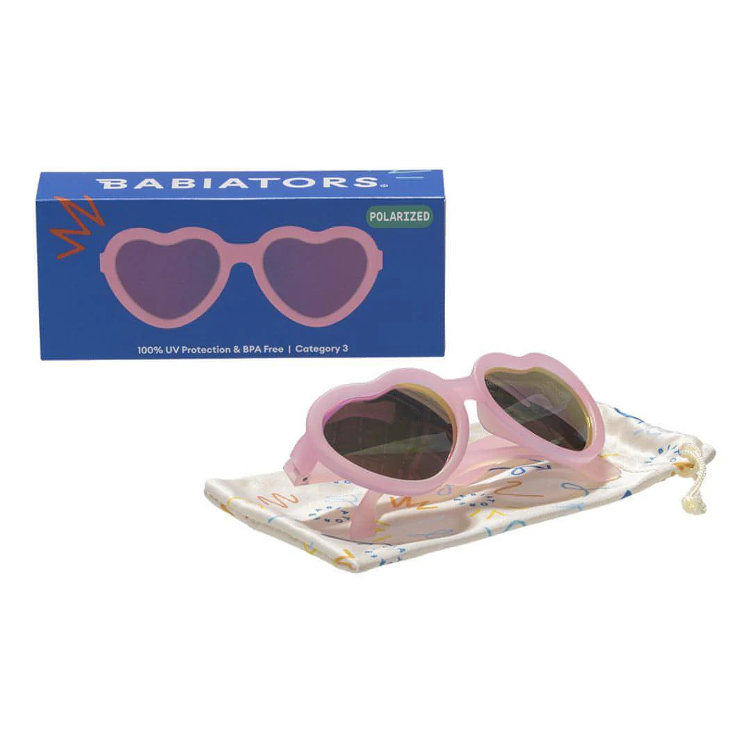 Babiators Polarised Heart Sunglasses - Frosted Pink - Image 4